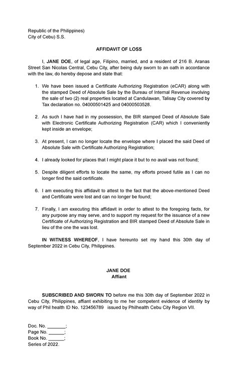 where to get affidavit of loss in cebu city|Affidavit of Loss: What Is It, When Do You Need It, and Where to .